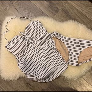 Striped maternity tankini